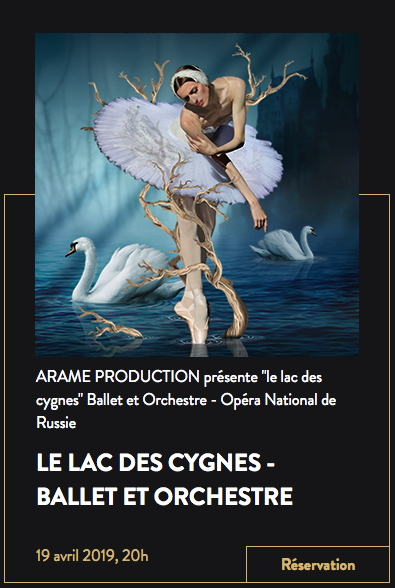 Affiche. Liège. Le Lac des Cygnes - Ballet et orchestre. 2019-04-19
